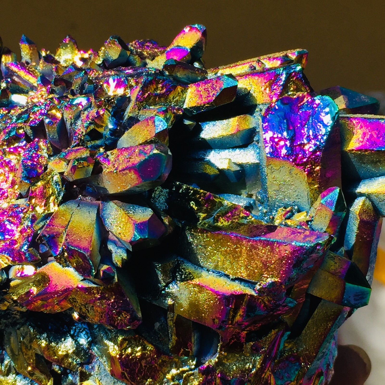 1015g Large Flaming Rainbow Quartz Titanium Crystal Cluster Specimen Healing
