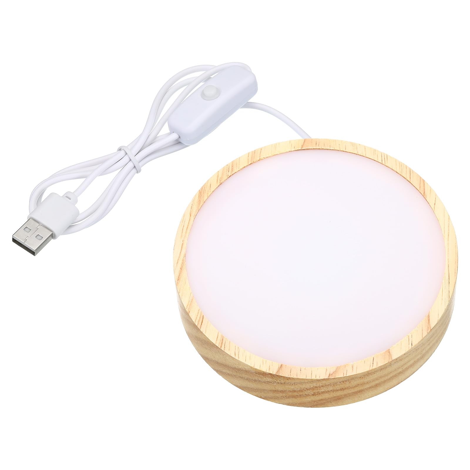 4 Inch Wooden Light Base, 2pcs Wood Light Display Base Stand Lighting with Sw…