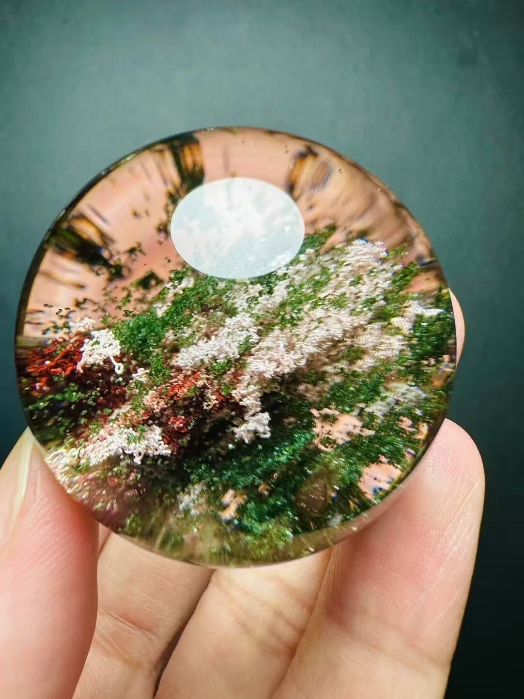 38mm Natural Garden crystal ball Quartz Sphere Healing Reiki energy