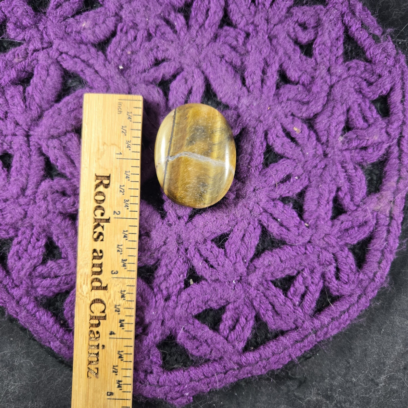 Gold Tiger Eye Gallet Small Palmstone Crystal Pocket Stone Tigers Eye