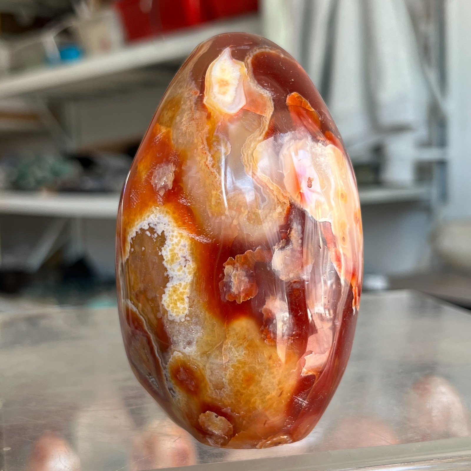 530g High Quality Natural Red Agate Carnelian Crystal Mineral Specimen Healing