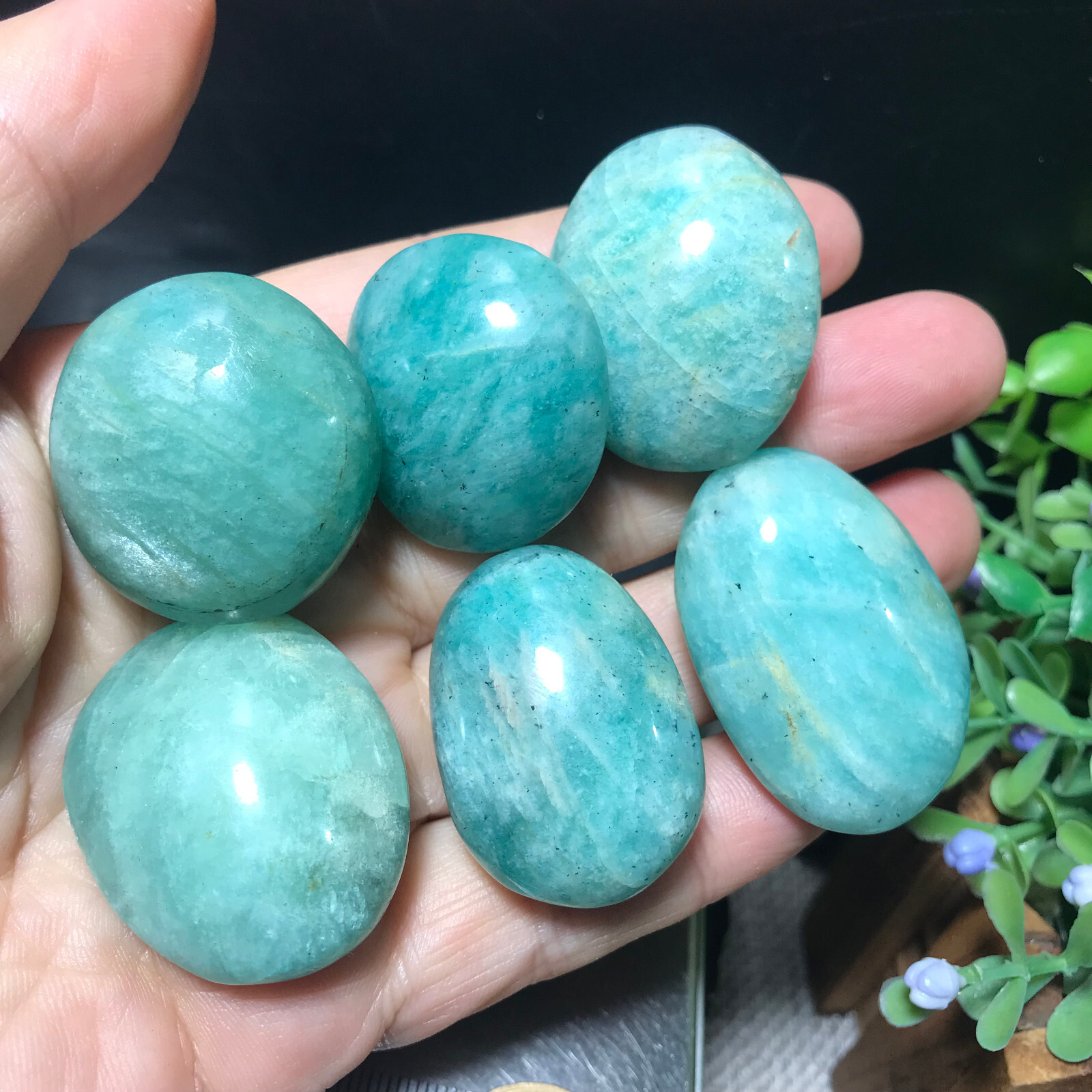 1000g 60pcs Natural Amazon Tianhe Stone Polished crystal Energy Healing