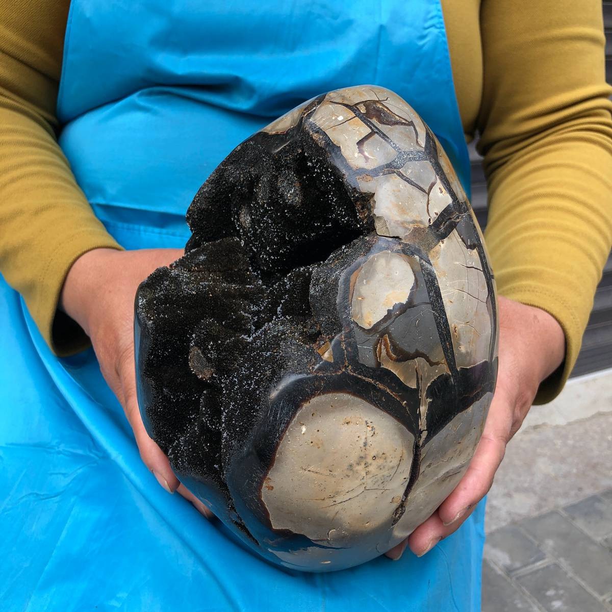 6400G Natural Turtle Back Stone Dragon Crystal Cave Crack Gem Healing 4349
