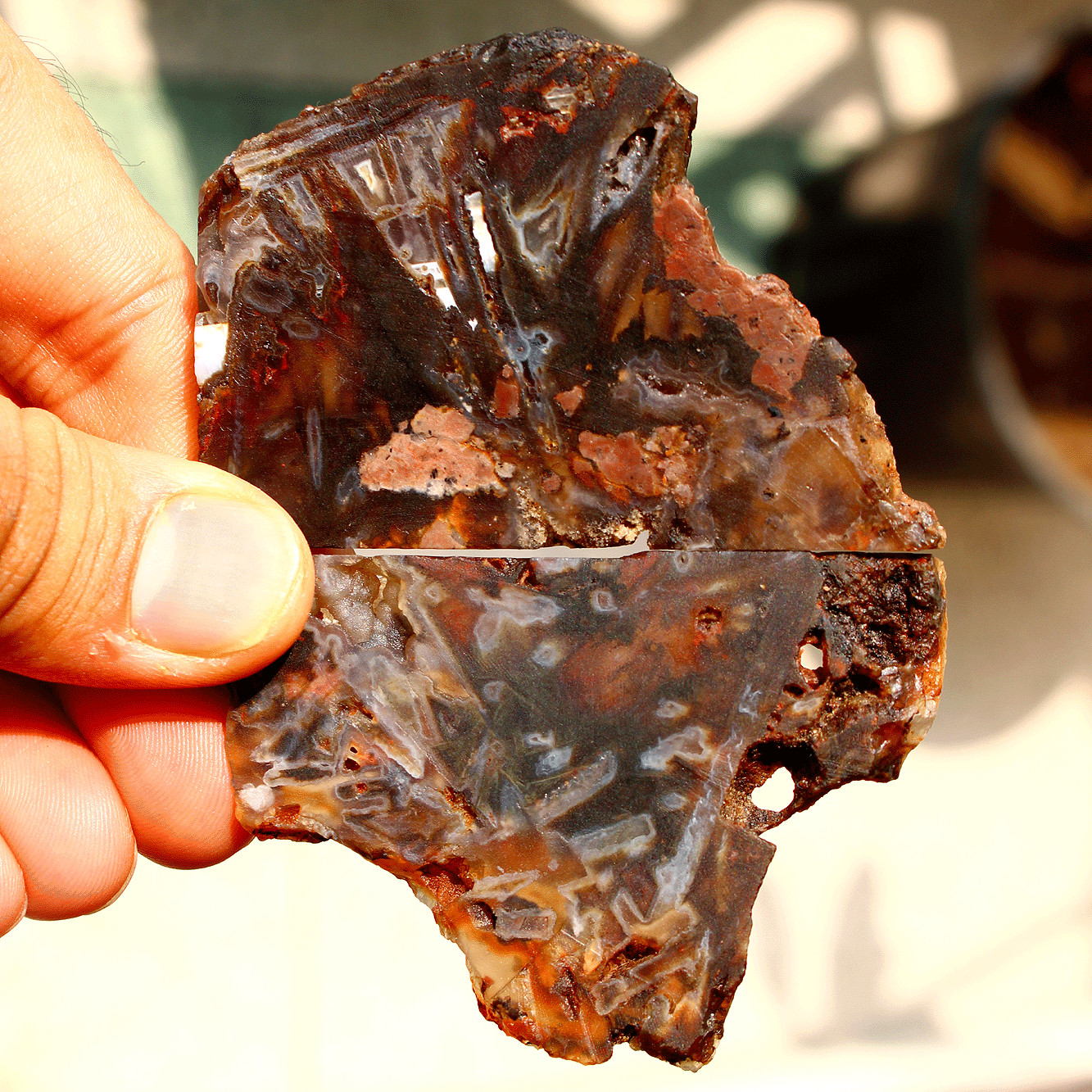2 Pcs Natural Turkish Agate Stick Agate Raw Crystal Slice Druzy Mineral Specimen