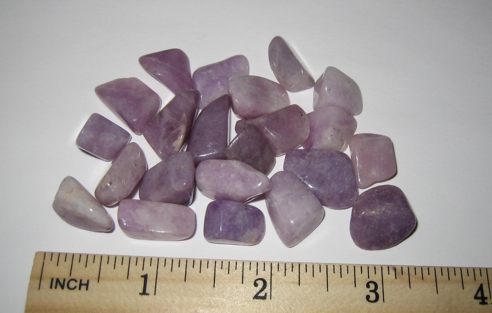 22 TUMBLED POLISHED 0.5″-0.7″ GEL LITHIUM SILICA PINK LEPIDOLITE STONES 45.9g *8