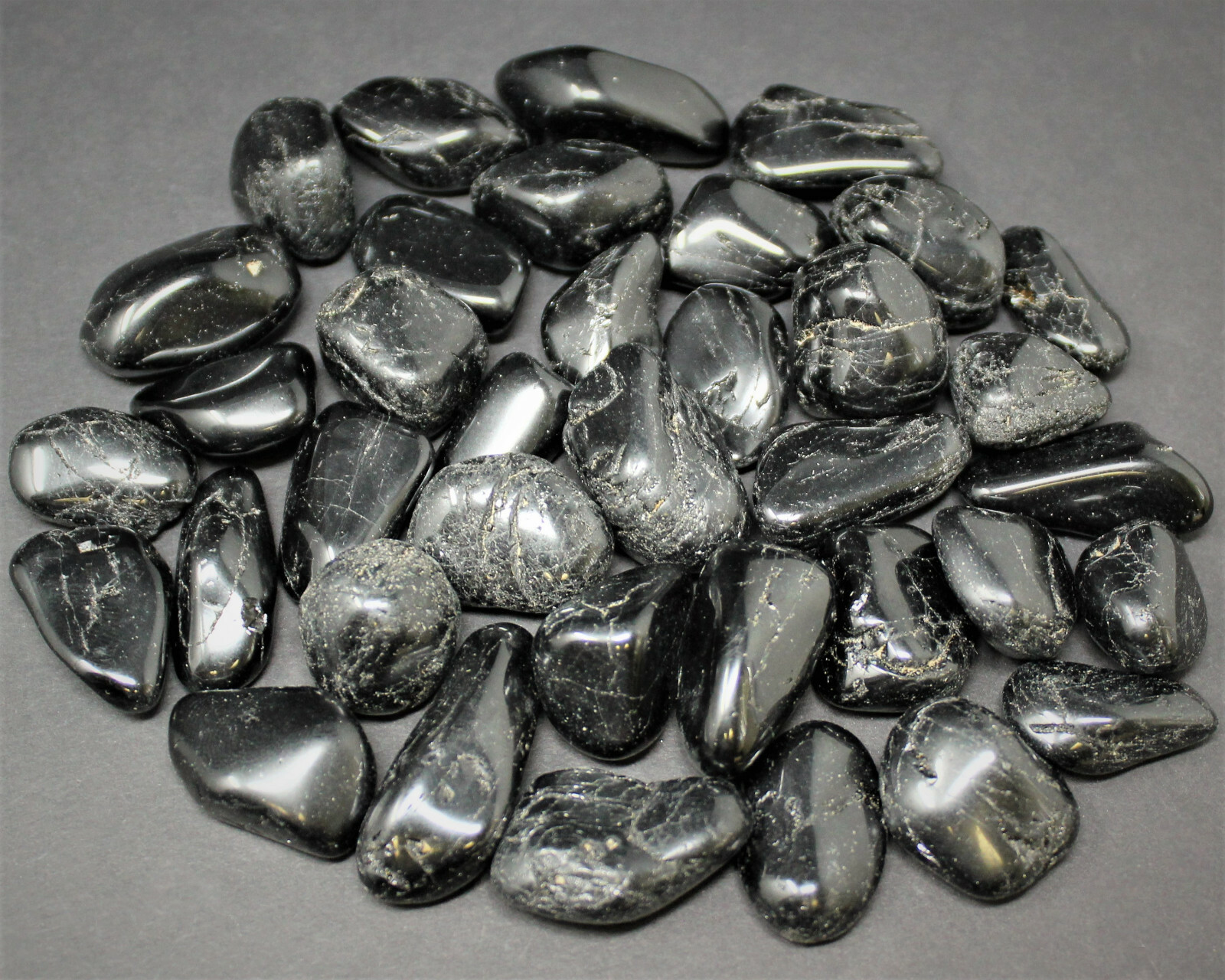 2 Small / Medium Black Tourmaline Tumbled Stone Crystal Healing Tumble Gemstone