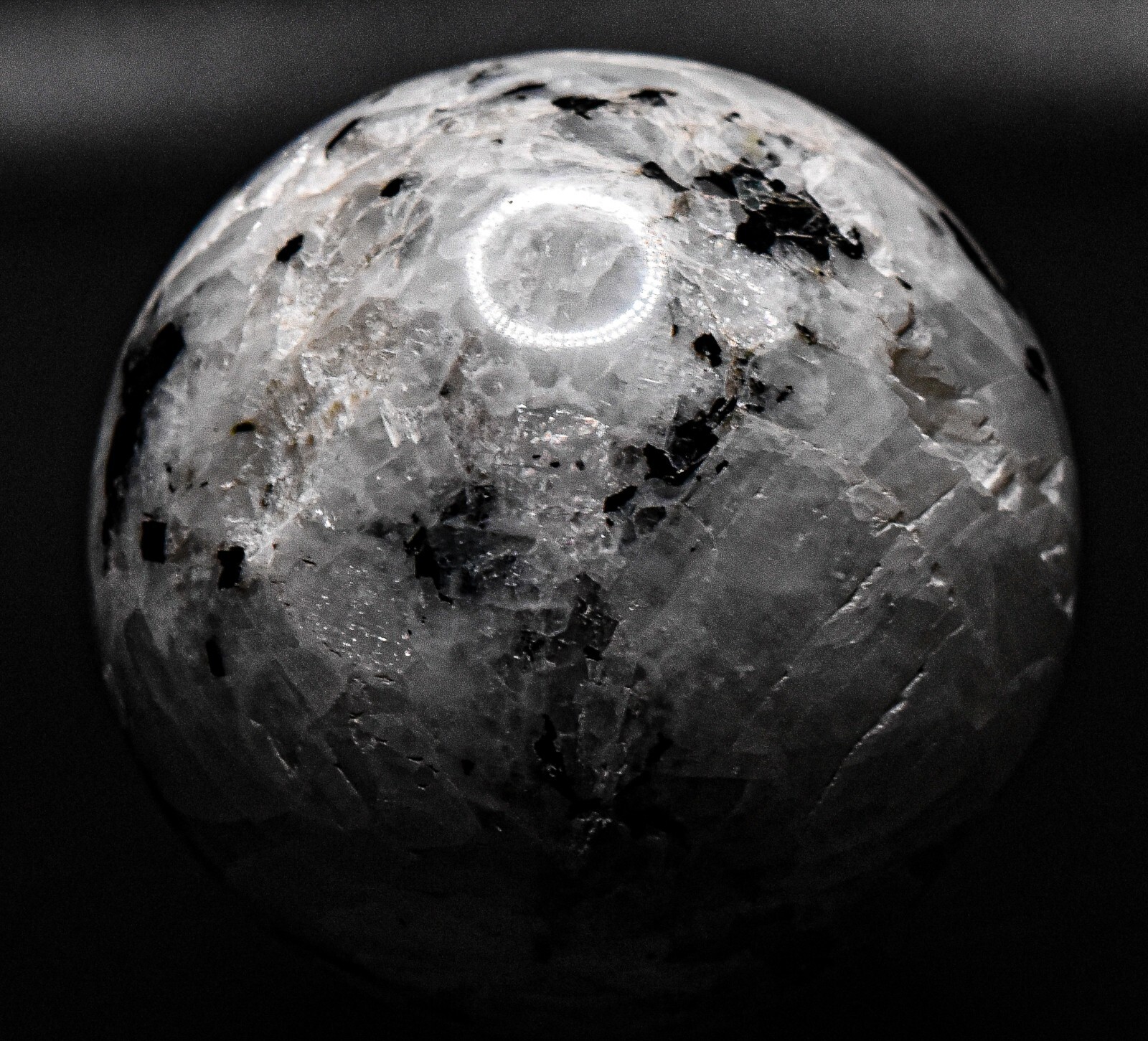 49mm Rainbow Moonstone Sphere Sparkling Crystal Mineral Feldspar Ball – India