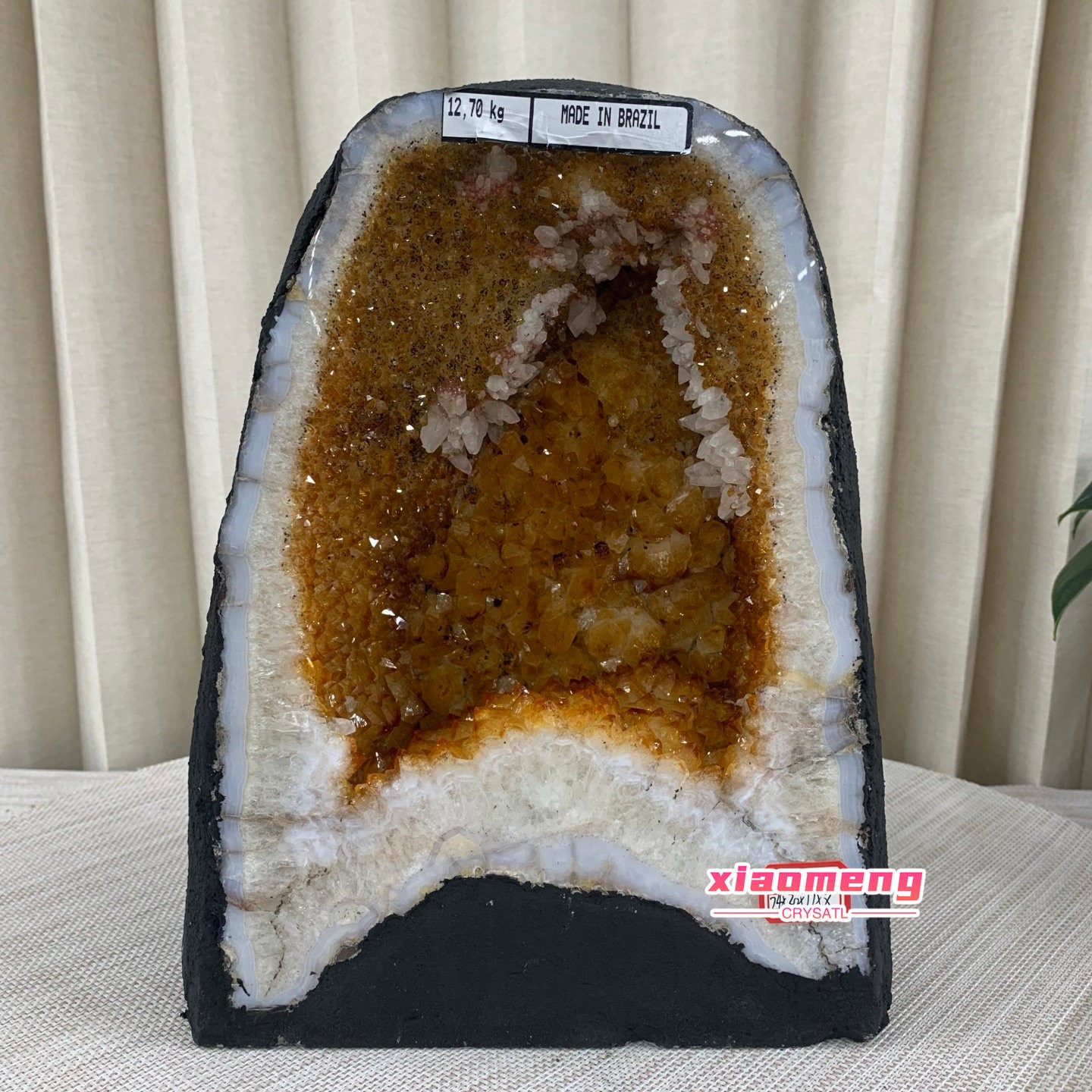 27LB Natural citrine geode quartz cluster crystal cathedrals specimen healing