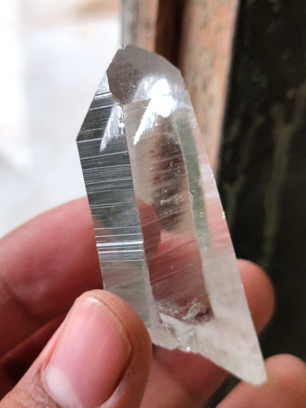 Lemurian Clear Himalayan Crystal Natural Mineral specimen.