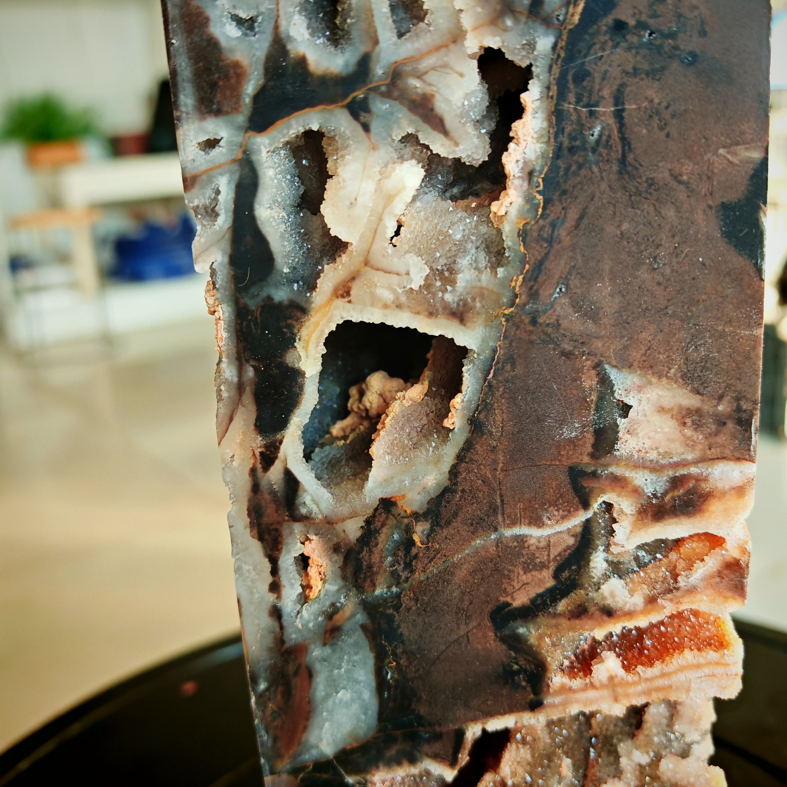 10.56LB Polishing and repairing of natural sphalerite crystal columns 4800g