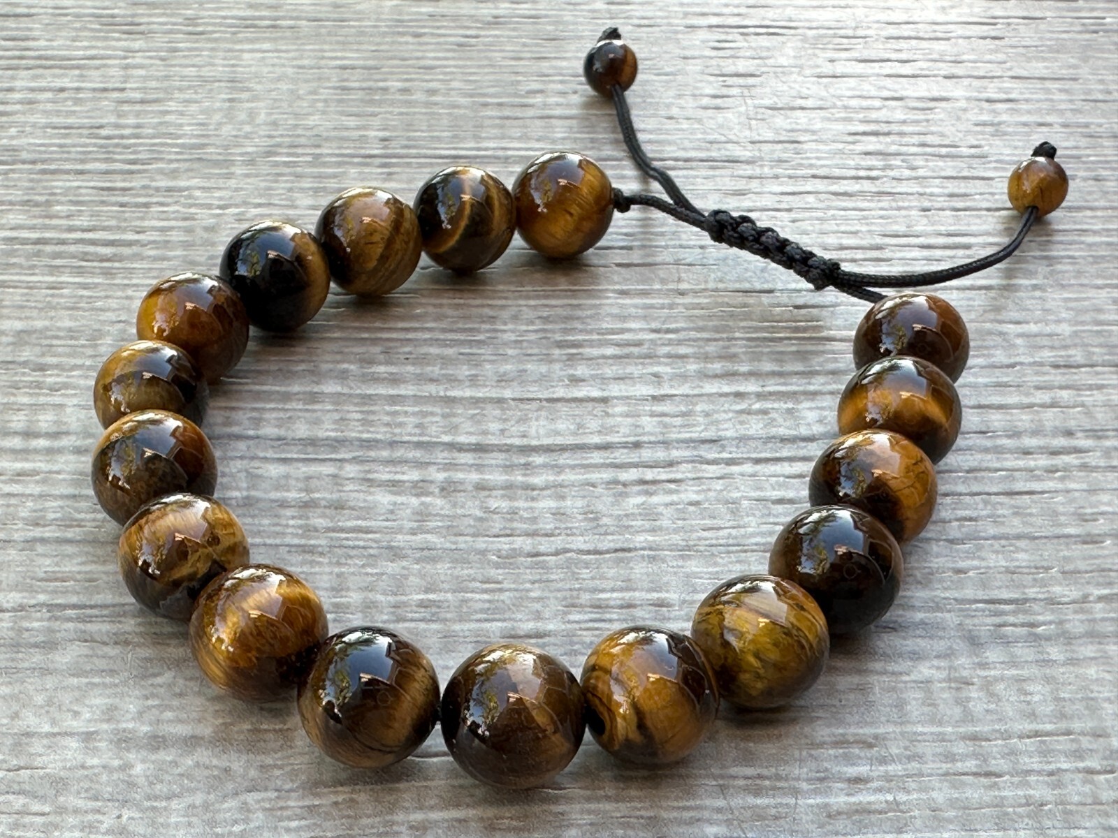 Grade A++Tiger Eye Crystal Adjustable Bead Bracelet 10mm,Genuine Bracelet