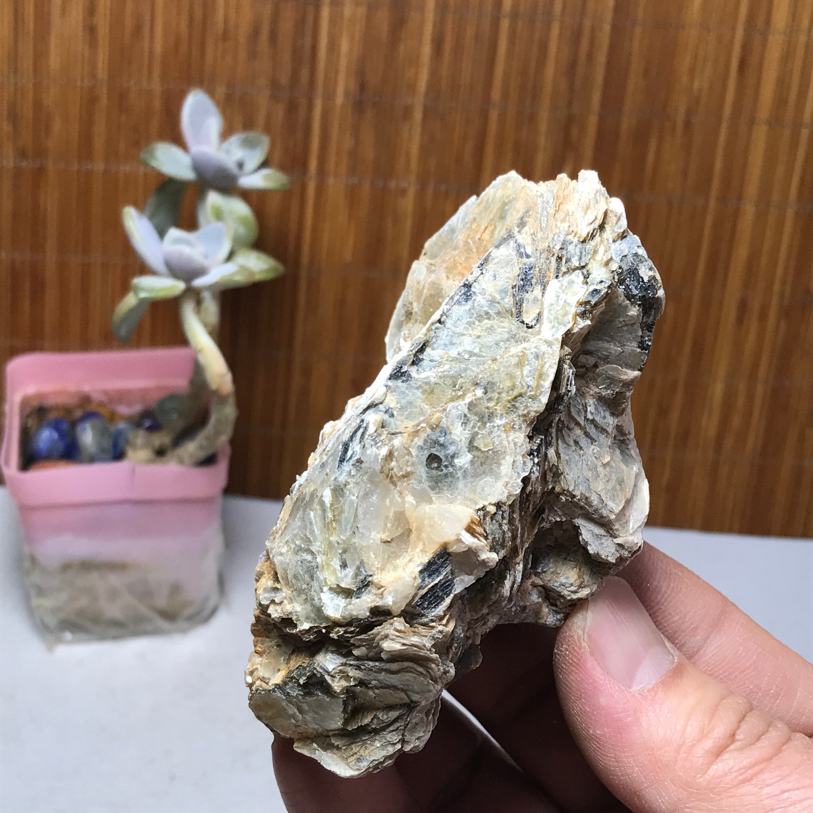 Natural Yellow mica lepidolite crystal specimen spiritual restoration 170g A6371