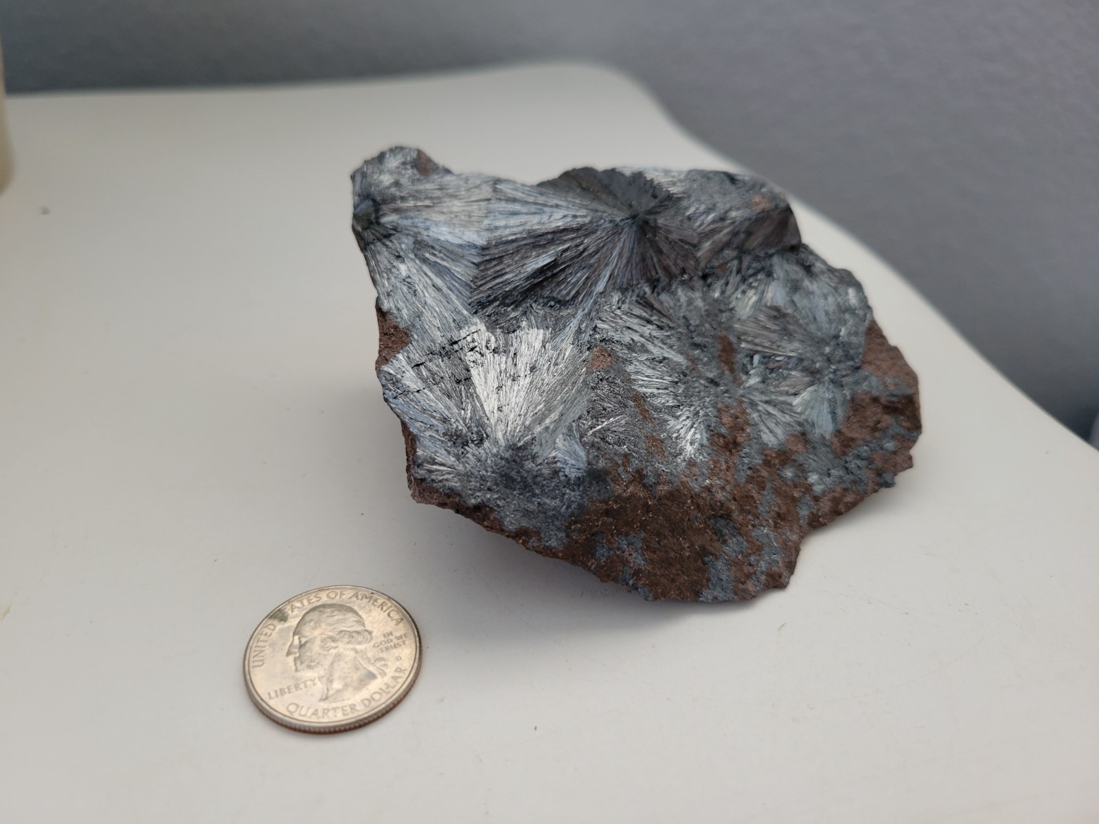 300g Natural Pyrolusite Crystal Stibine Mineral Specimen (4 inch)