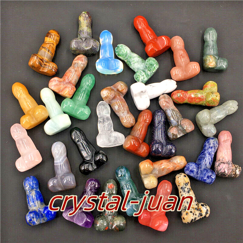 20pcs Natural Mix Mini quartz Crystal Male Penis Crystal Skull Massager wand