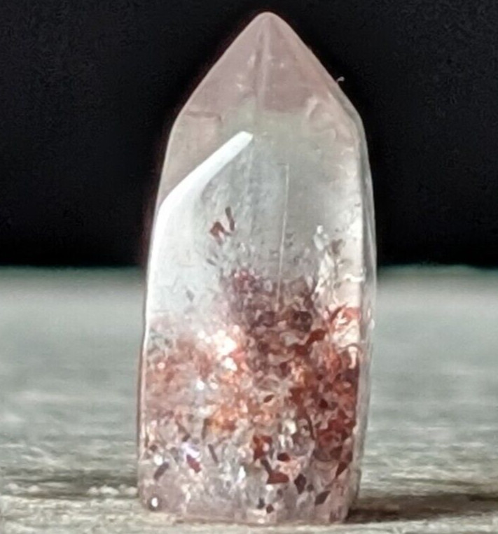 Strawberry Quartz Crystal Tower Micro Point Cute Small Chakra Gemstone Wand Reik