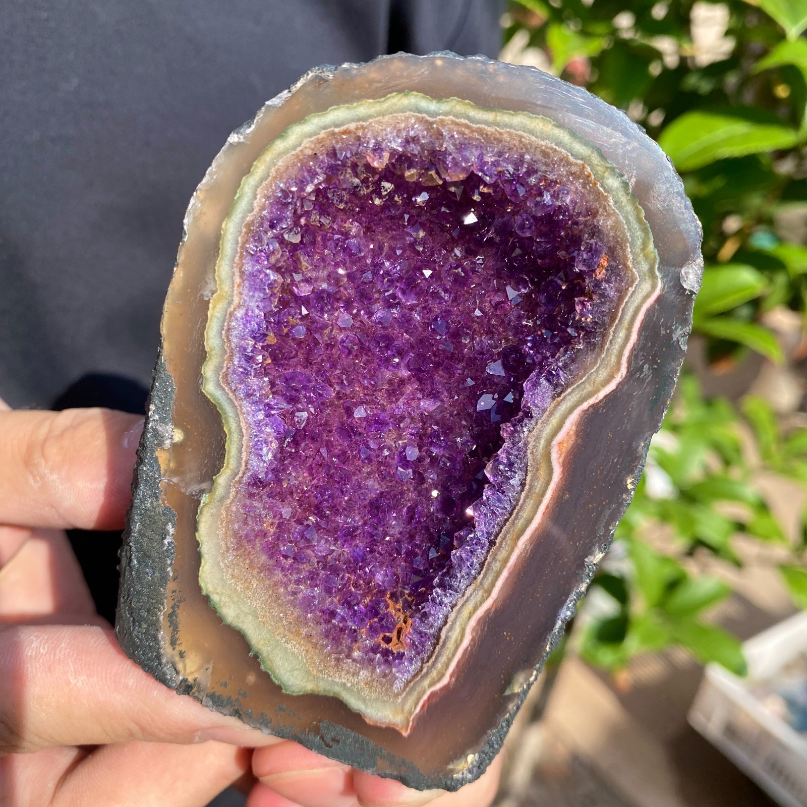 300G Natural Amethyst geode quartz cluster crystal specimen Healing