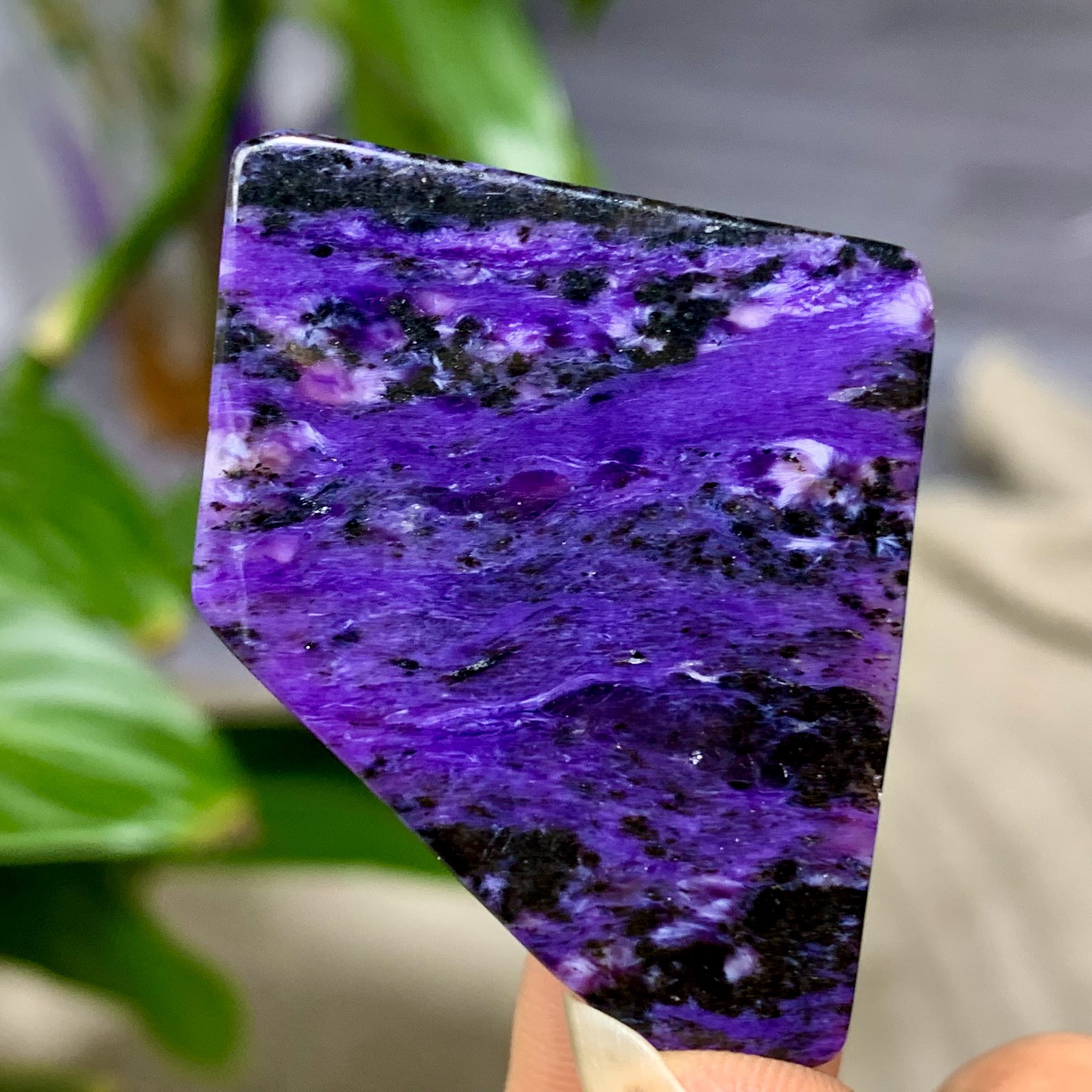 24G Natural Siberian Charoite Purple Healing Crystal blocky Mineral Stone*
