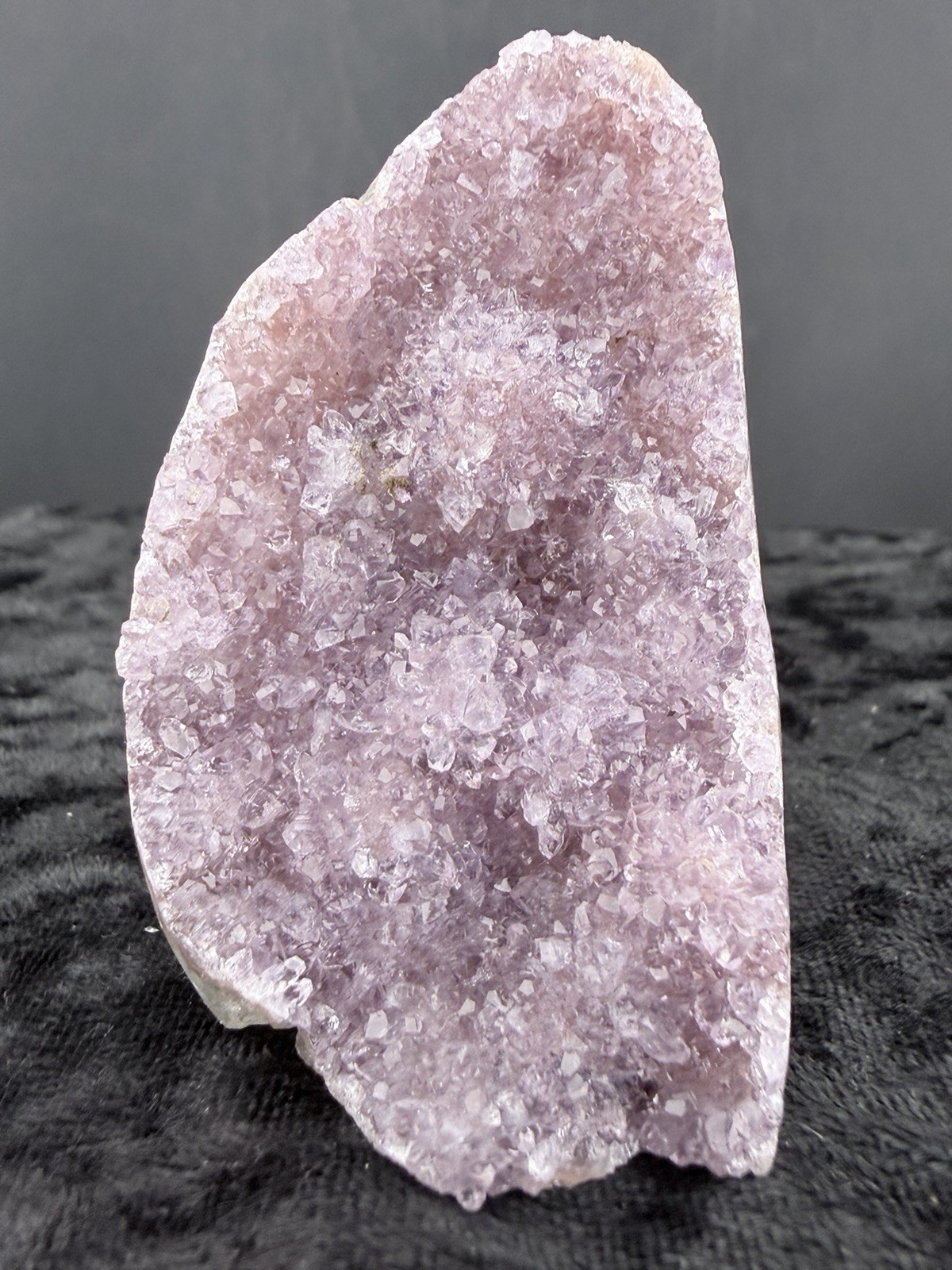 Amethyst Crystals in Polished, Cut Base Lava Vug, from Uruguay 174 g.