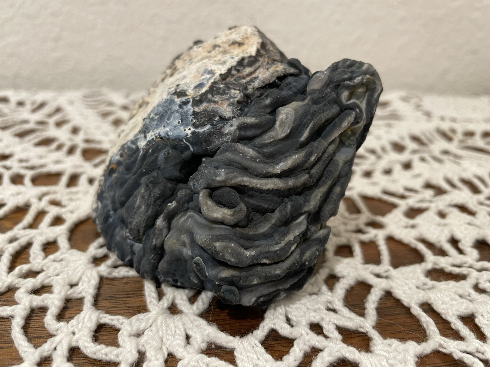 Beautiful Black and Brown Crystal Geode 4 X 2 Inch