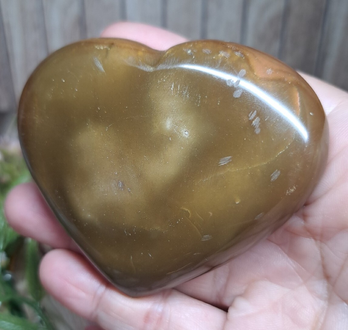 Polychrome Ocean Jasper Crystal Puffy Heart Carving 7.8cm 169g Healing Gift