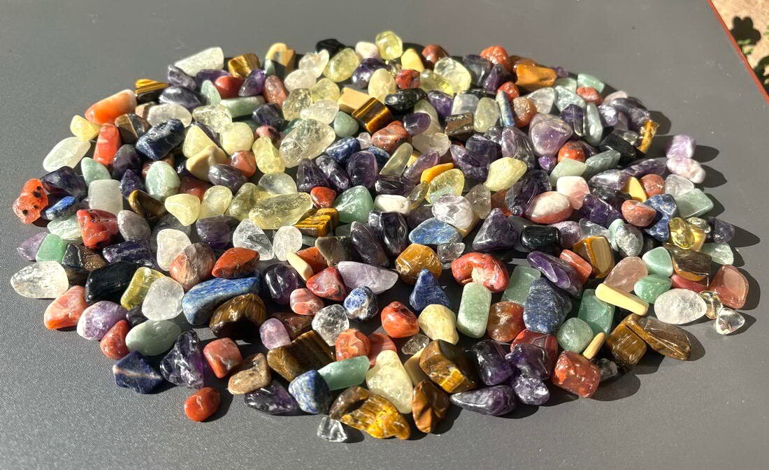 1 LB Bulk Mixed Natural Quartz Crystal Mineral Tumbled Chips Stones