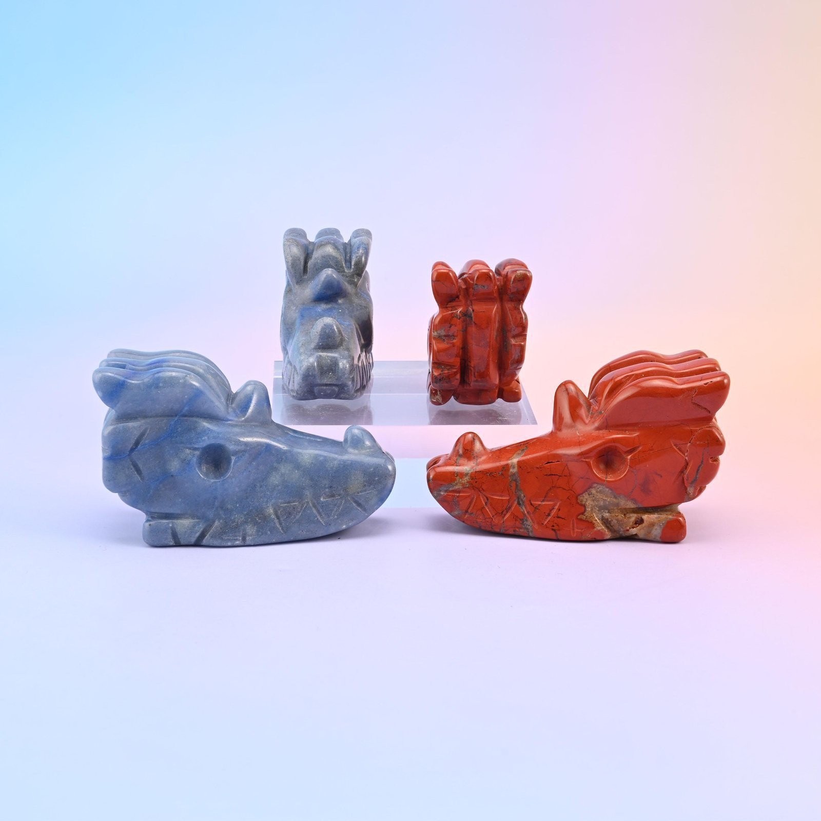 Dragon Head Crystal Carving Figurines – Size 2 Inches and 2.5 Inches Available