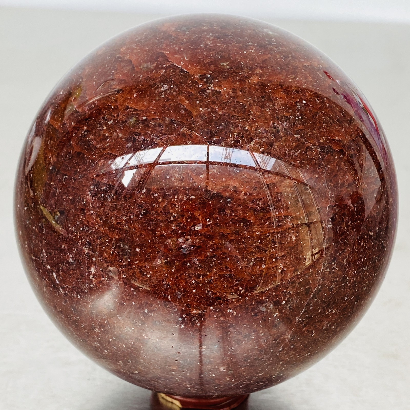 Natural strawberry Quartz Sphere Quartz Crystal Ball Reiki Healing 2240G