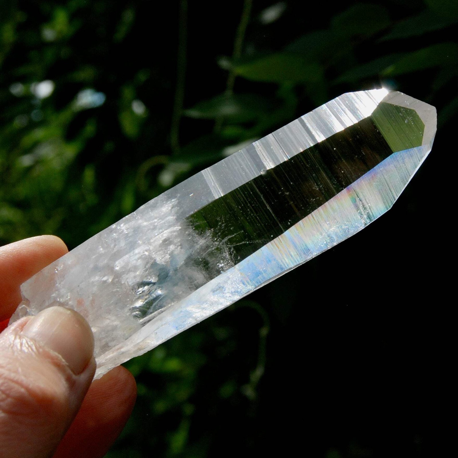 Colombian Blue Smoke Lemurian Crystal – 3.75in 92g Dow Channeler Optical Quartz,