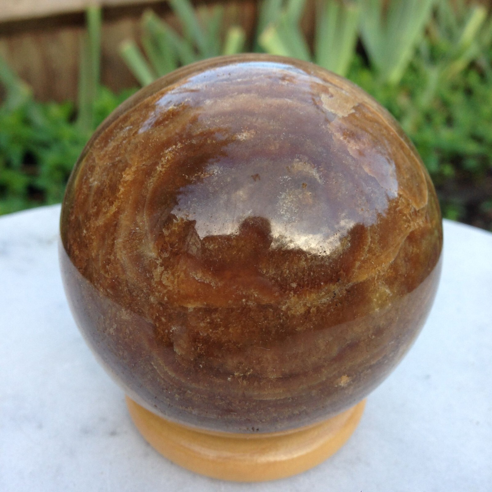 Large Aragonite Crystal Sphere Ball Healing Stress Capricorn Stone 560g 7.9cm