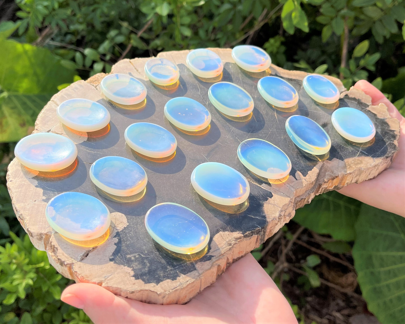 Opalite Worry Stone (Opalite Palm Stone, Smooth Polished Opalite Pocket Stone)