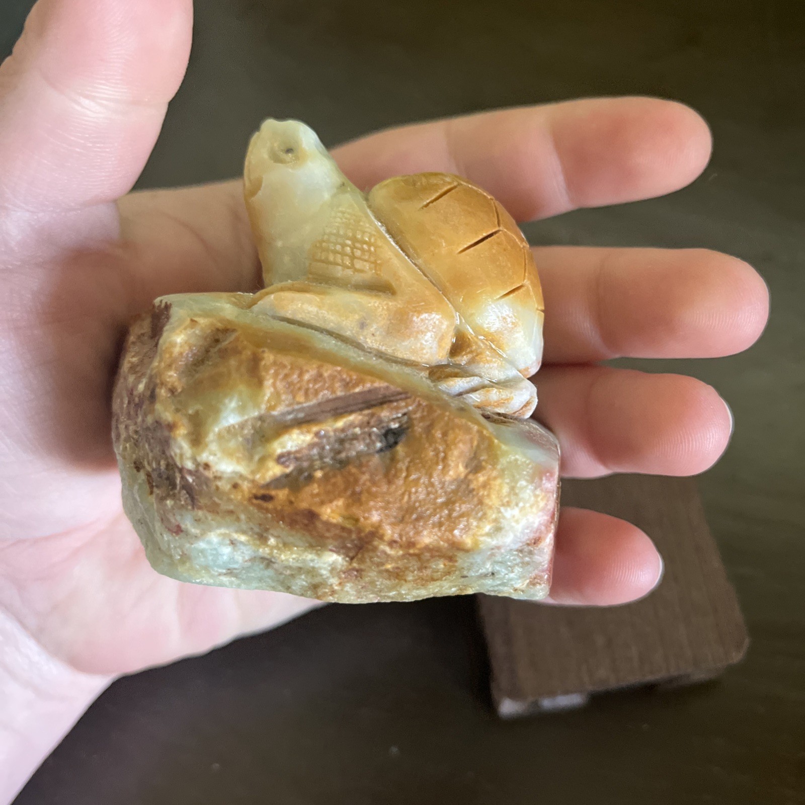 317.5 Gram Amazonite Sea Turtle Stone Carving Large