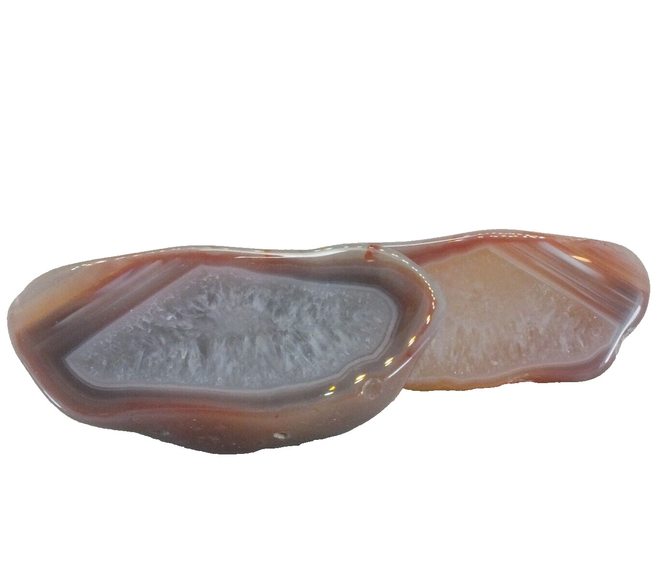 Agate Nodule, polished halves Pair Agate Creek Queensland Australia (EA9587)