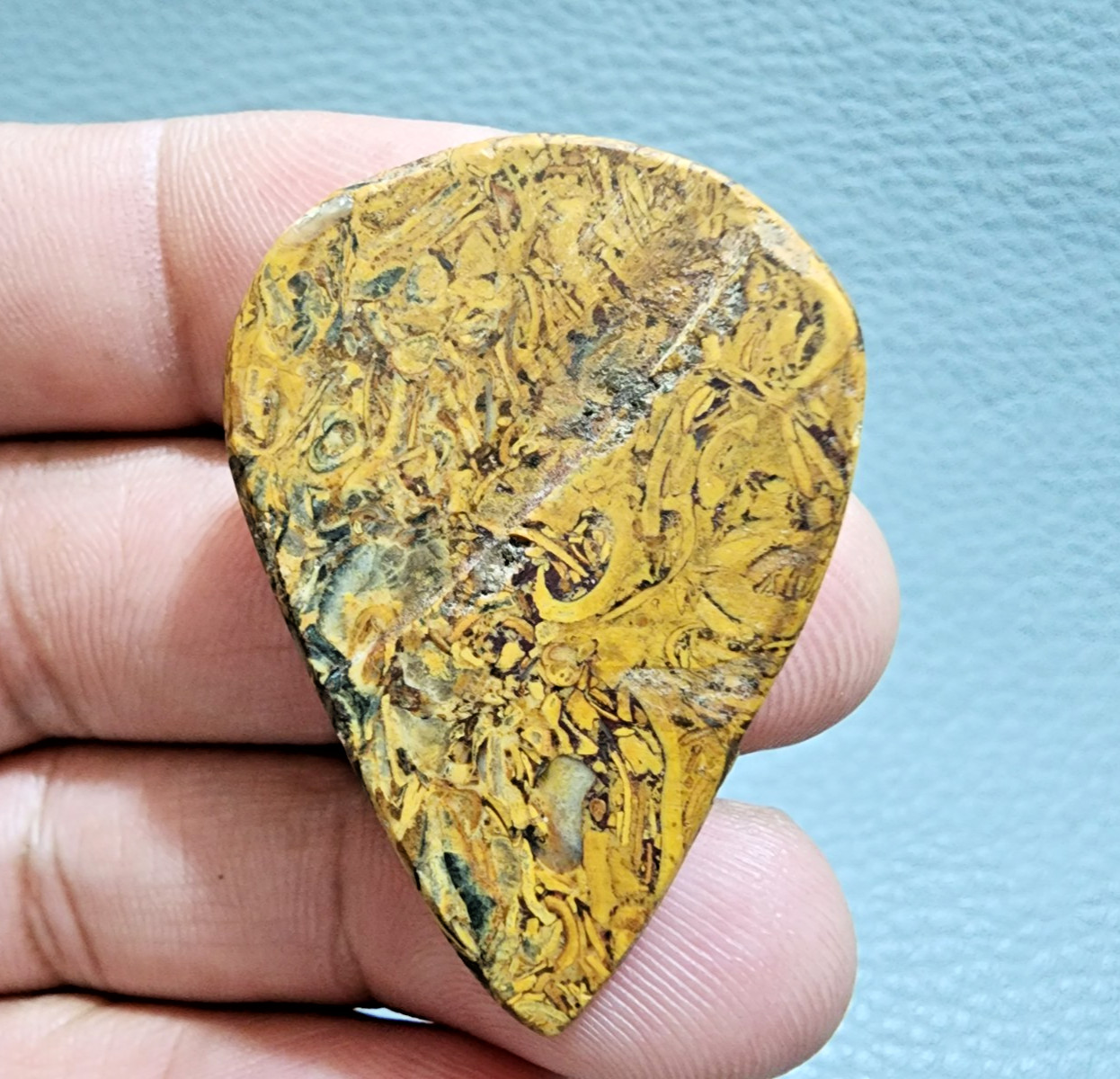 53 Crt Rare Designer Mariyam Jasper Palm Stone Cabochon Loose Gemstone Jewelry