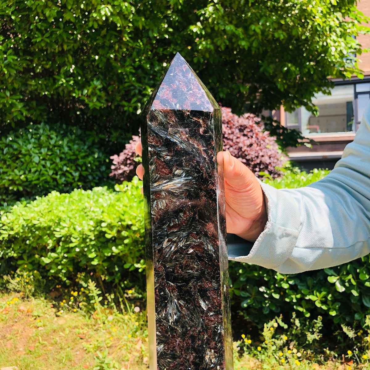11.94LB Natural Fireworks Stone Obelisk Quartz Tower Crystal Wand Point Healing