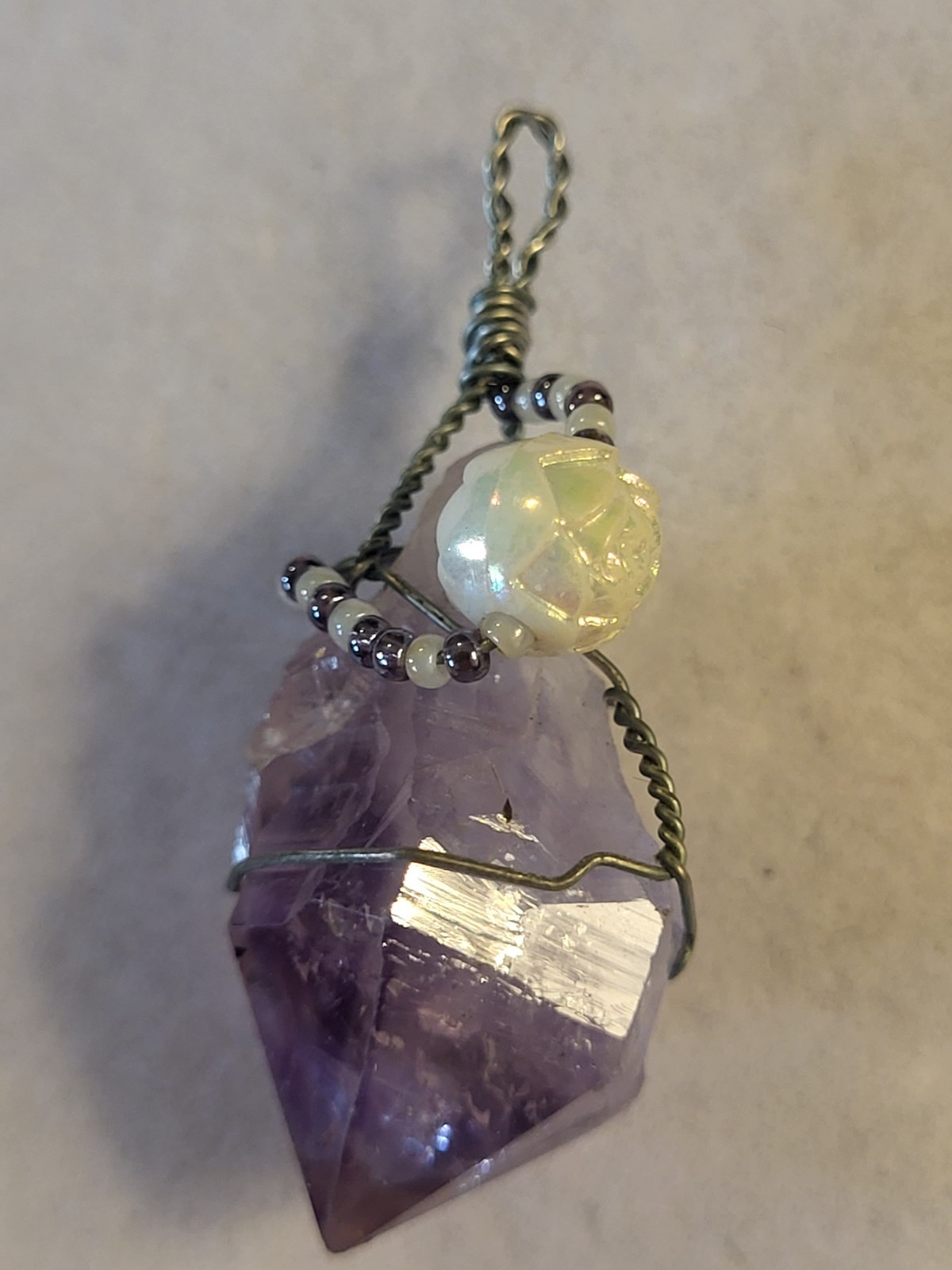 Jeweler’s Dream! Rough Cut Amethyst Crystal (10.71g) Pendant (Only) Preloved