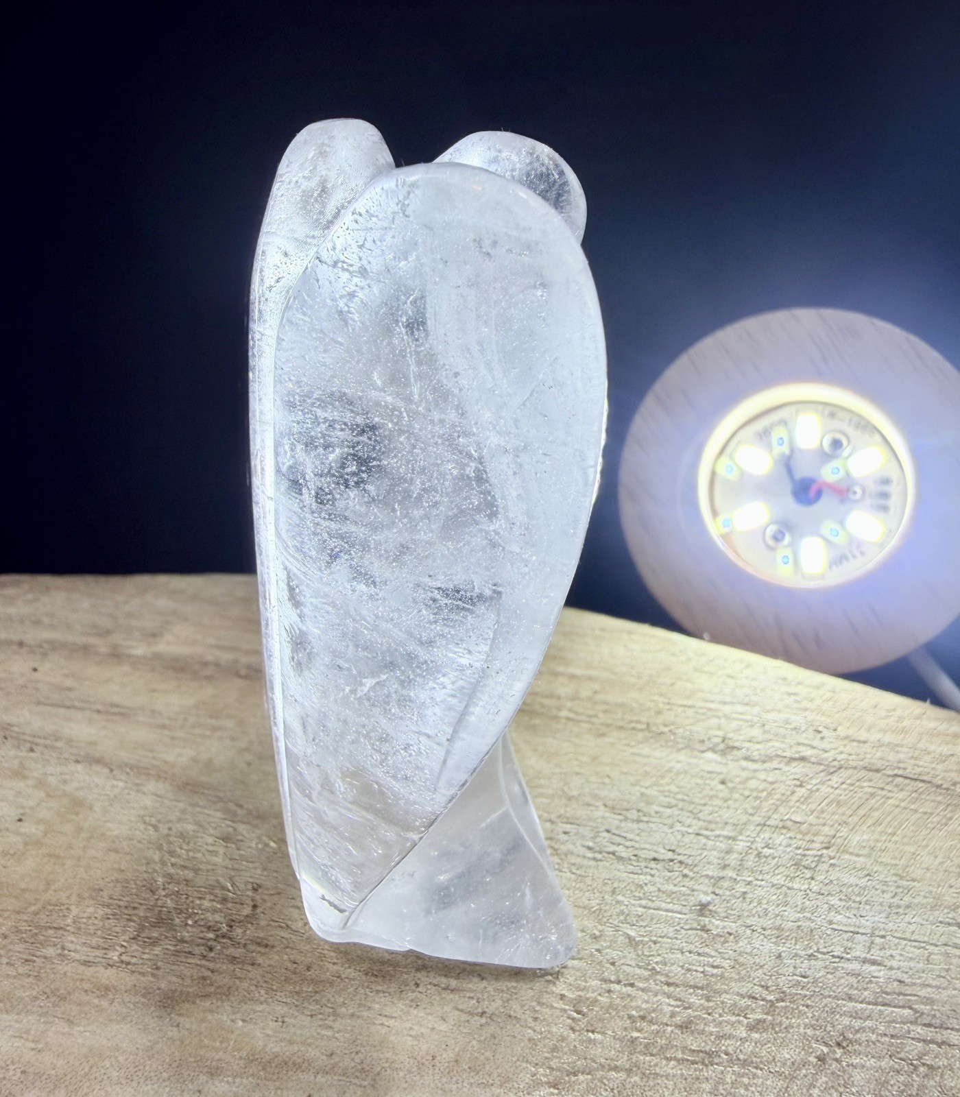 Crystal Clear Quartz Angel Simple Carving spiritual Heal display 7.8cm 116g