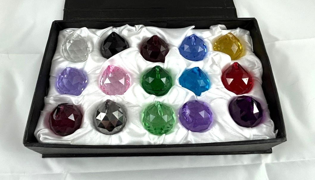 15 Pcs Crystal Light Ball Prism 30MM Faceted Sun Catchers Drop Pendants