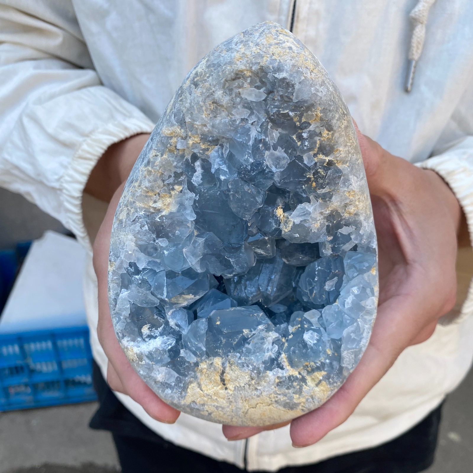 3.9LB Celestite Cluster Blue Geode Crystal Rock Yoga Meditation Reiki Decor