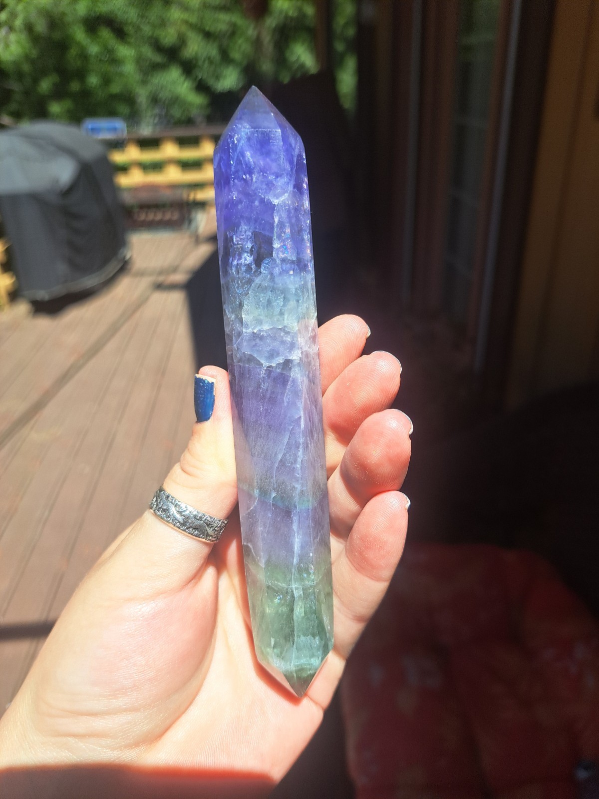 Double Terminated Fluorite Wand.
