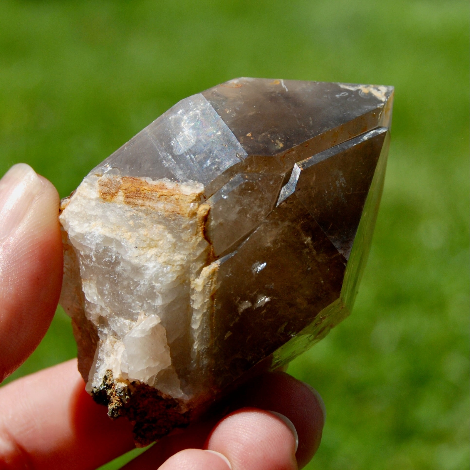 2.6in 110g Rainbow Filled Tantric Twin Smoky Quartz Crystal Stabrary, Akashic Li