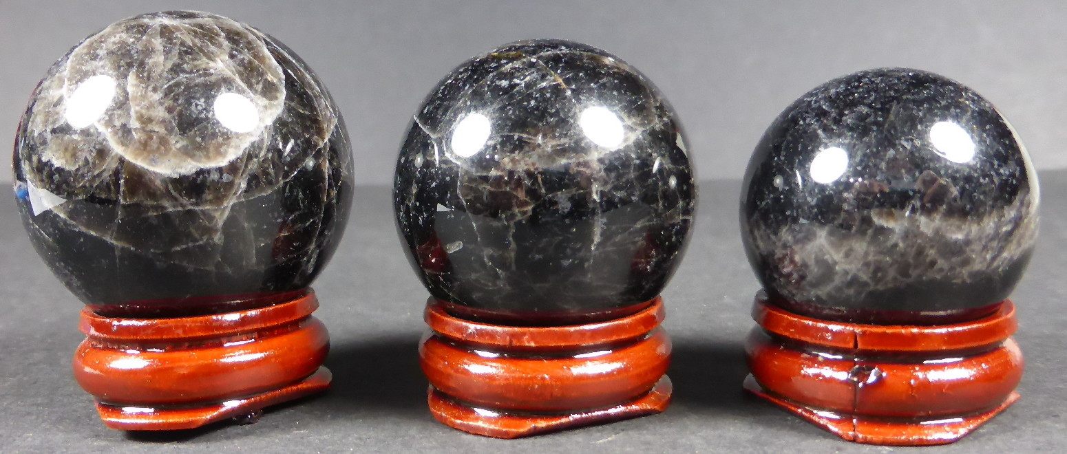 REAL TIBETAN HIGH ALTITUDE BLACK QUARTZ CRYSTAL BALL SPHERE (3 different sizes)