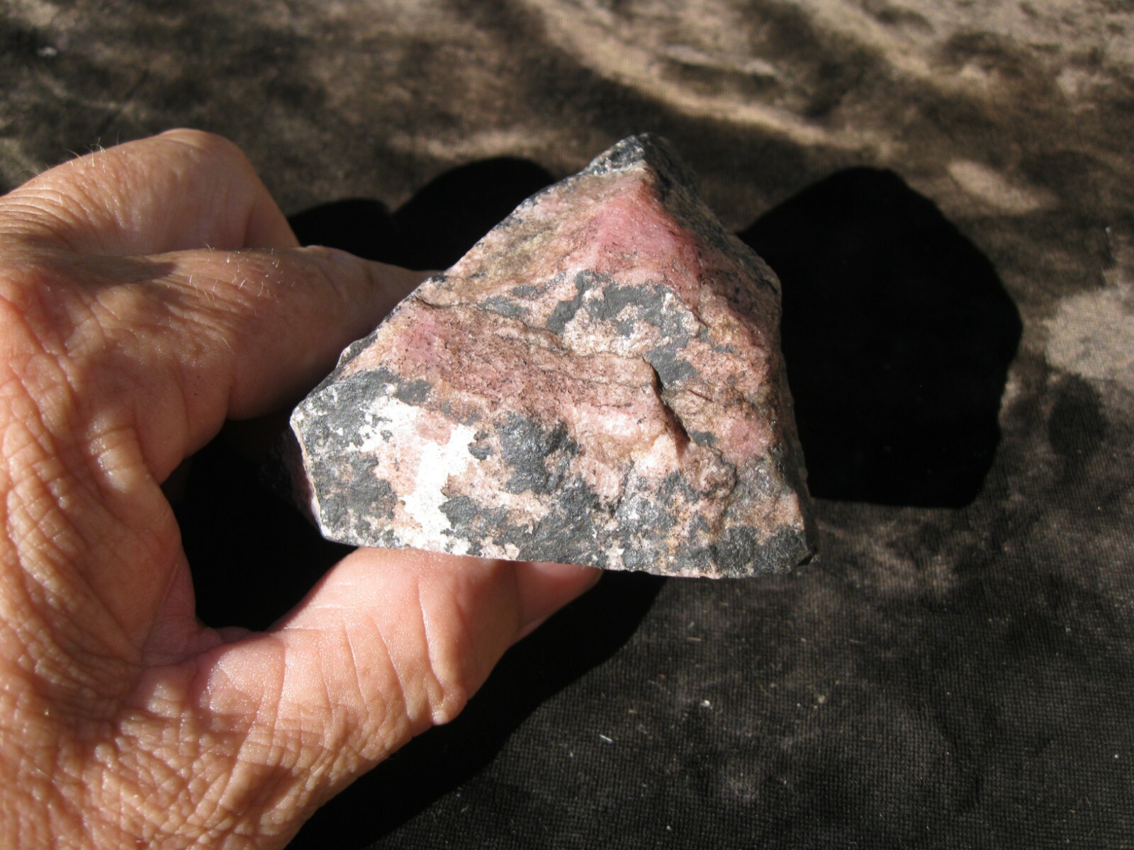 RHODONITE specimen, rare crystal mineral 3 x 2 x 2″ 8.4 oz. / 240 g.