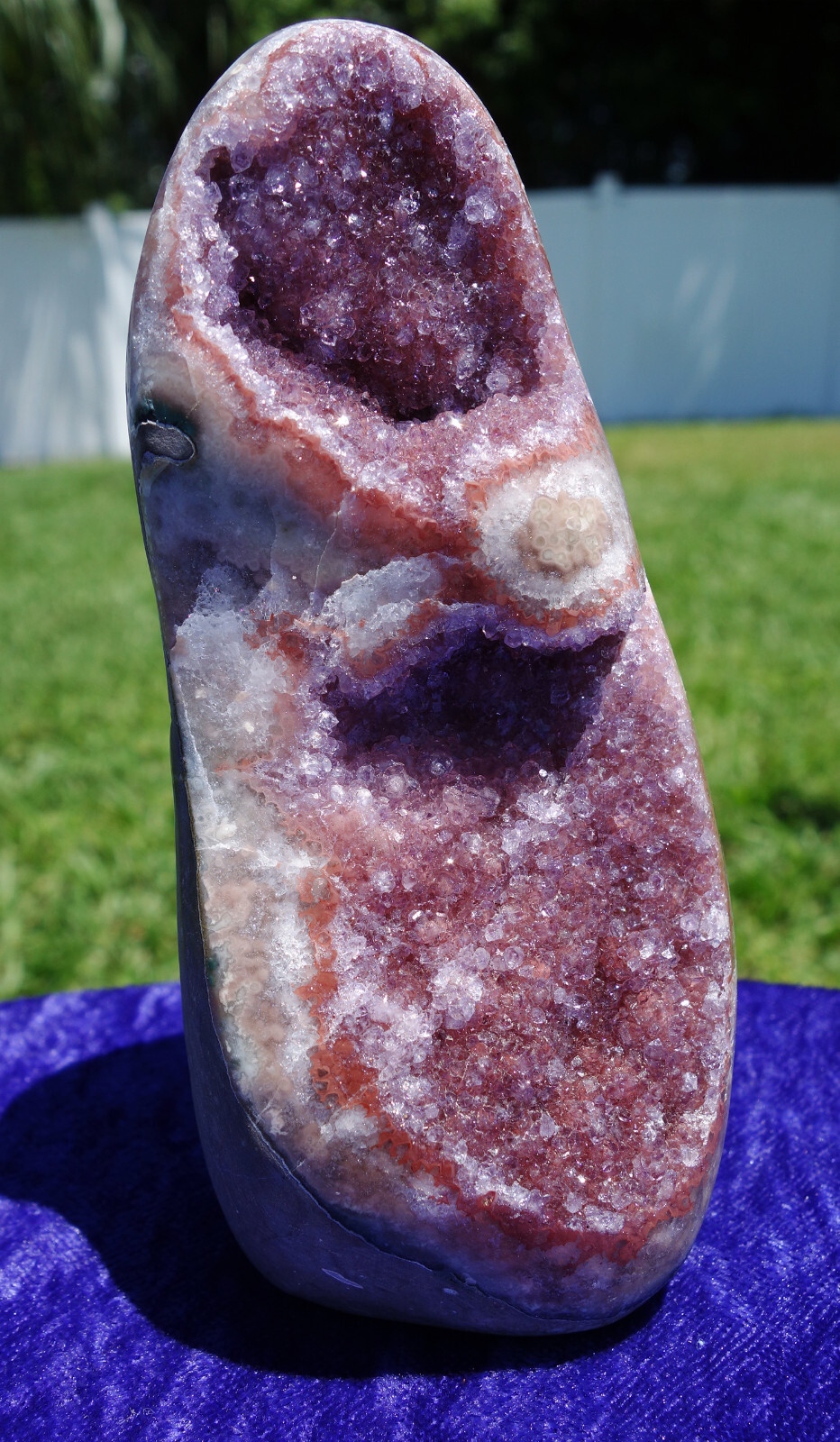 Stunning Pink AMETHYST Quartz Crystal Points in Geode Self Standing Argentina