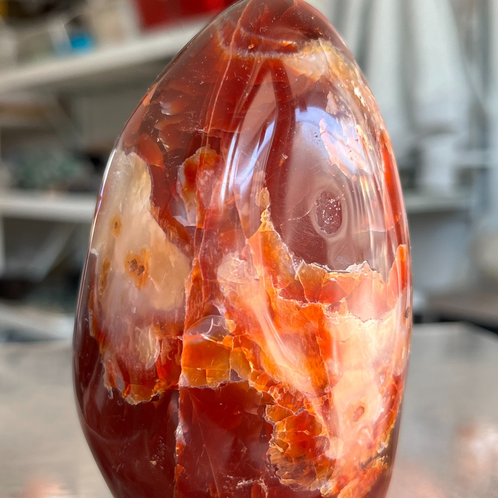 530g High Quality Natural Red Agate Carnelian Crystal Mineral Specimen Healing