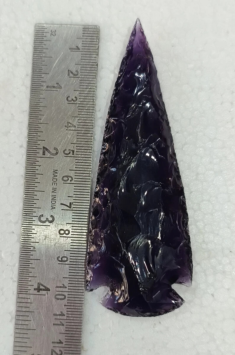 Amethyst Spearhead Large Arrowhead Crystal – Purple Healing Gemstone for Jewelry