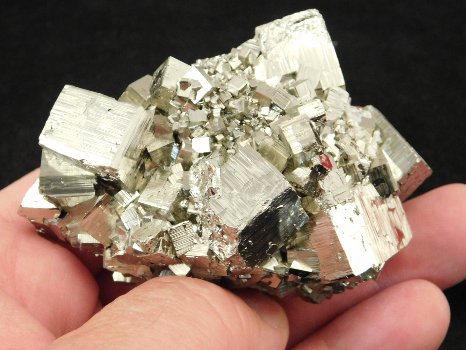 wOw! Larger! Super Nice! PYRITE Crystal CUBE Cluster Huanzala Mine Peru 247gr