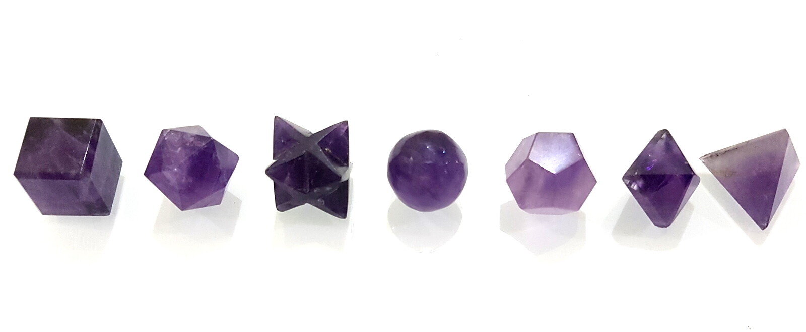 Geometry Set 7 Different Geometry Figures Natural Amethyst Healing Crystal Set
