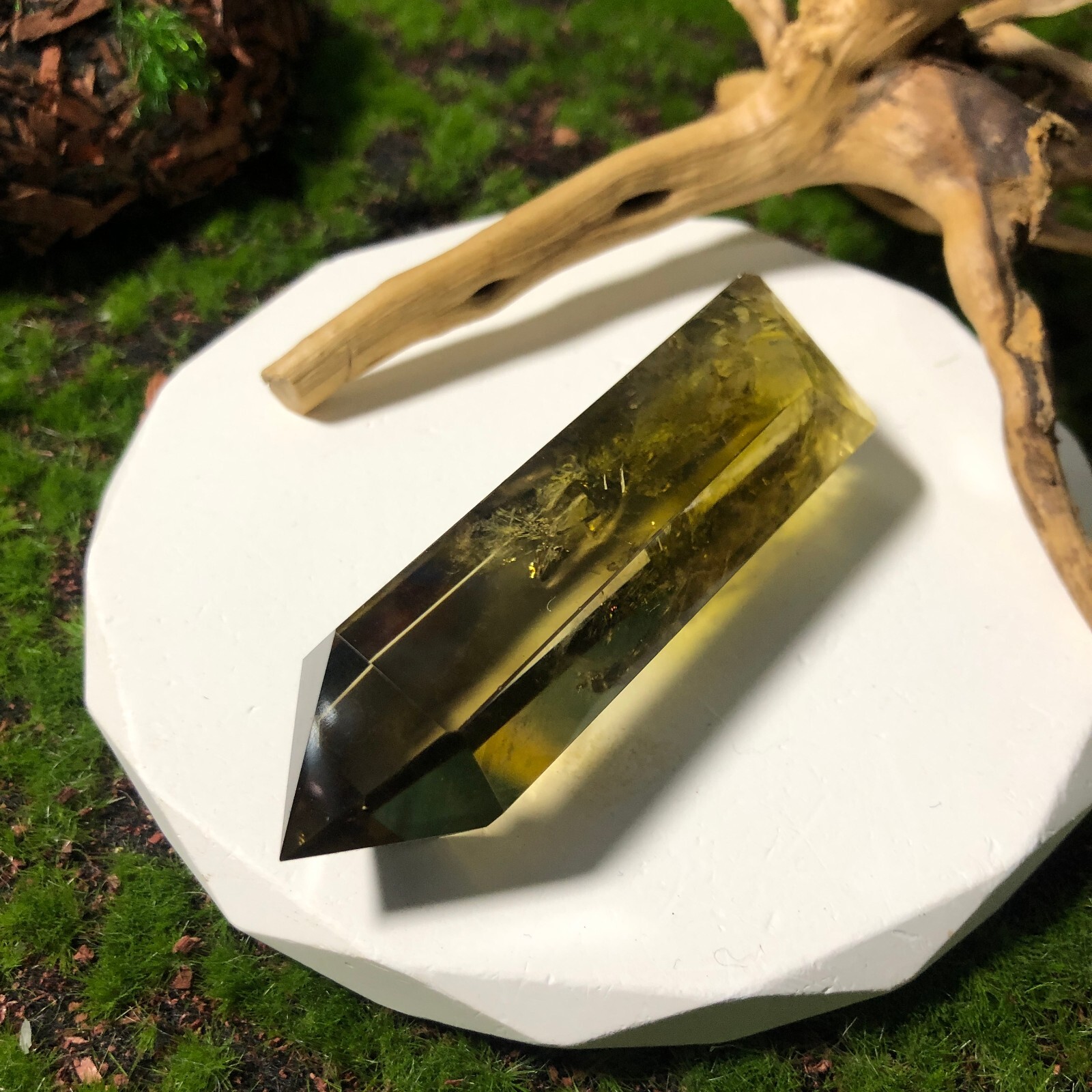 Natural Rainbow Citrine Tower Crystal Quartz Energy Healing Chakras 87g 7.8cm