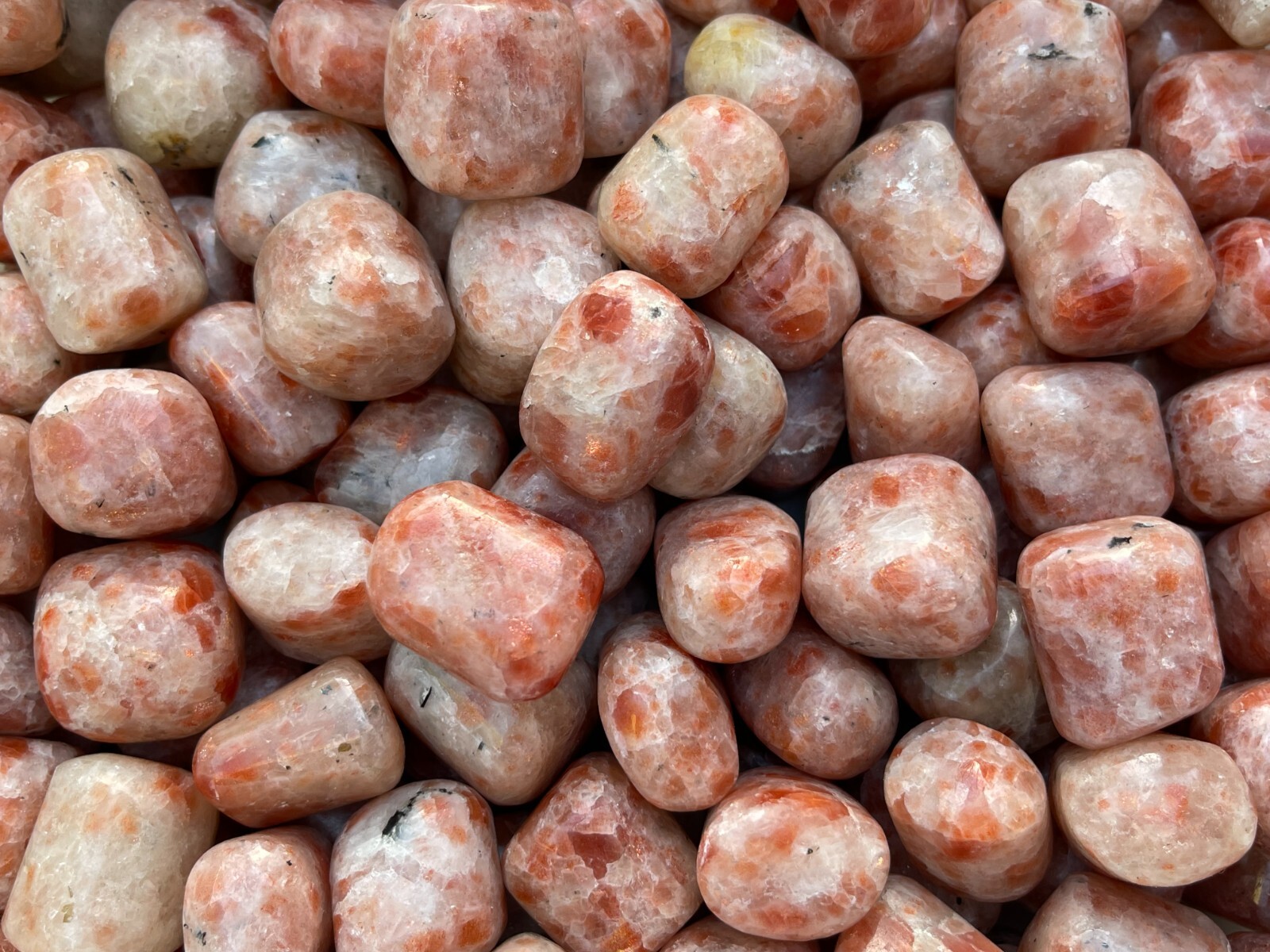 Grade A++ Sunstone Tumbled Stone, 1-1.25″ Tumbled Sunstone, Wholesale Bulk Lot