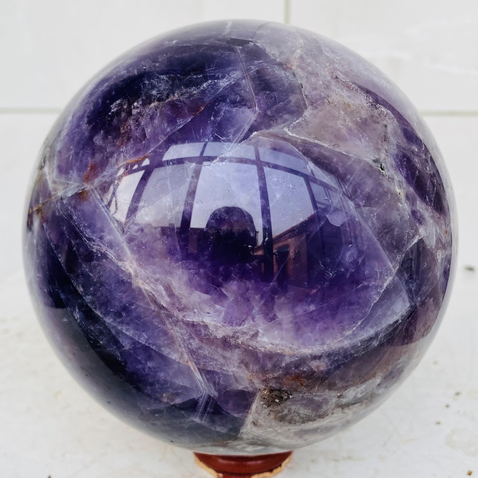 Natural Dream Amethyst Quartz Crystal Sphere Ball Healing 2700g